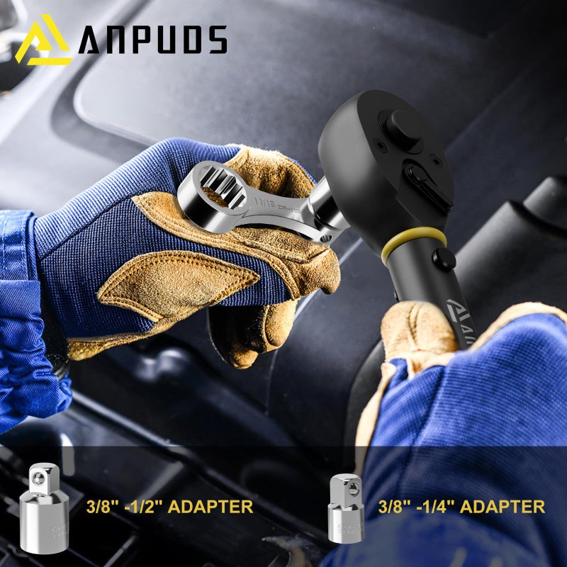 ANPUDS Torque Adapter Set  12 pcs SAE 12 Point Torque Adapter Extension Set  3/8"" Torque Wrench Adapter with 5/16""  3/8""  7/16""  1/2""  9/16""  5/8""  11/16""  3/4""  13/16""  7/8""  1/2''+1/4'' Adapter - Image 4